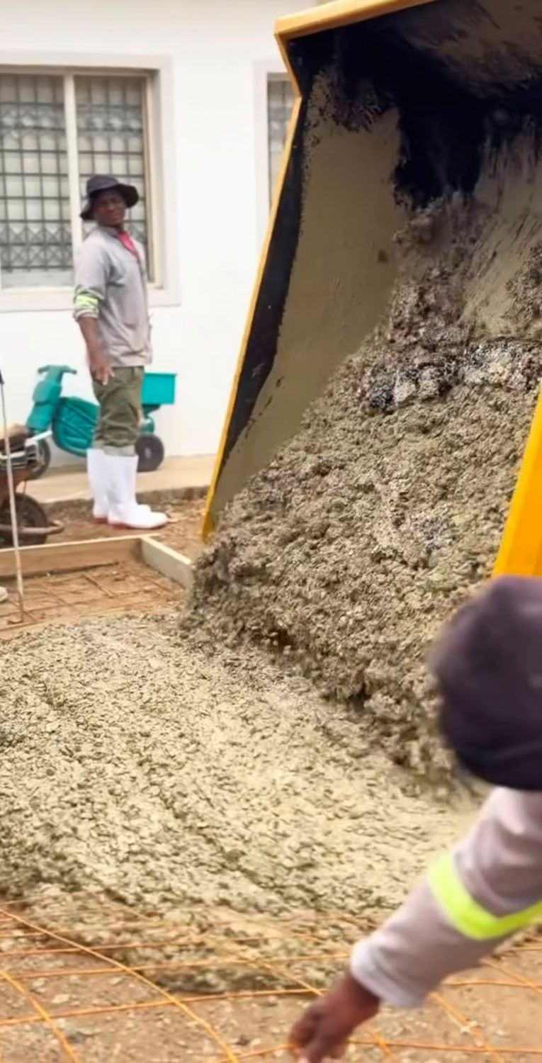 Concrete pour at a residential site